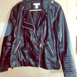 Black faux leather jacket
